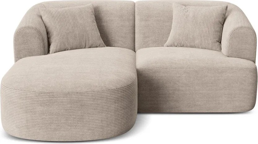 Svetlohnedá menčestrová rohová pohovka (ľavý roh/s leňoškou) Campi – Cosmopolitan Design