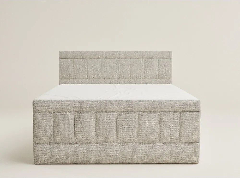 Béžová boxspring posteľ s úložným priestorom 200x200 cm Caya – Maison de Rêve