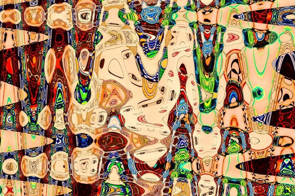 Samolepiaca tapeta farebná abstrakcia tvárí