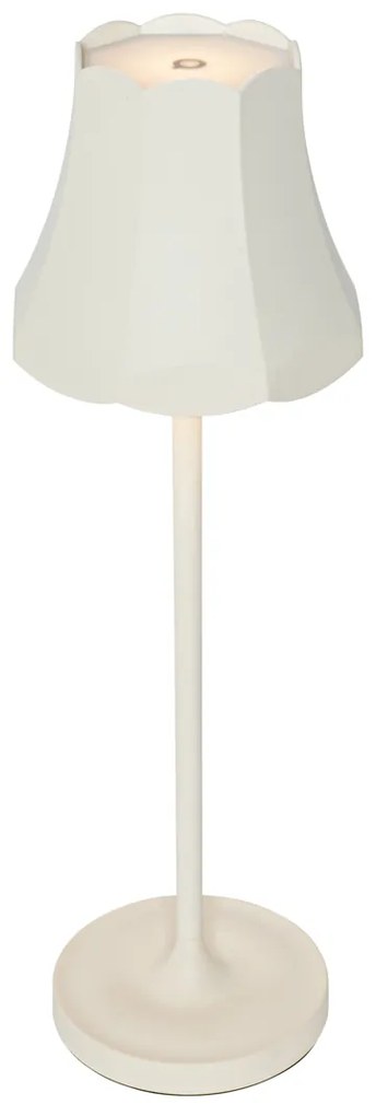 Retro stolná lampa nabíjateľná IP44 smotanová - Granny