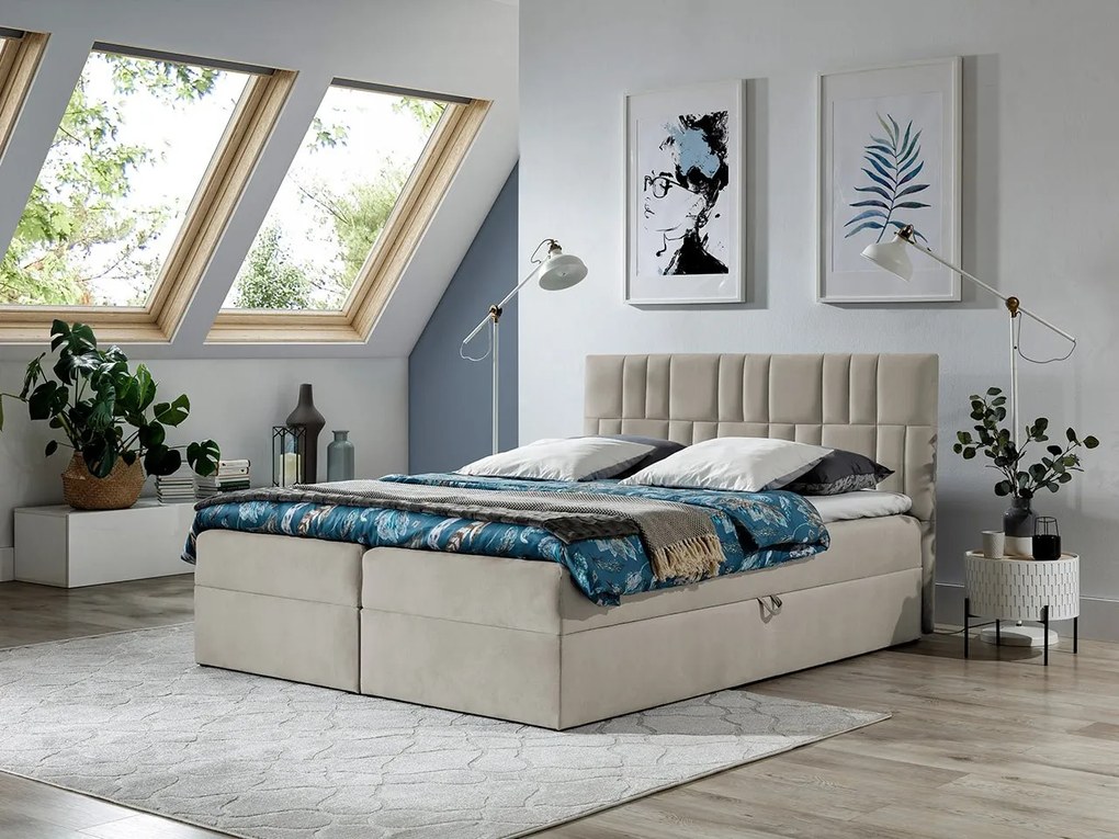 Kontinentálna posteľ Borneo 3, Rozmer postele: 160x200, Dostupné poťahy: Kronos 02