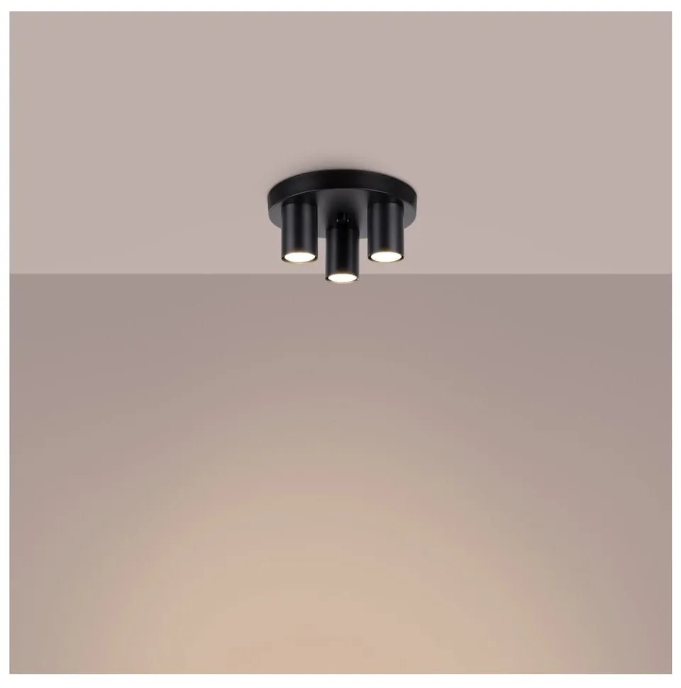Čierne stropné svietidlo Castro – Sollux