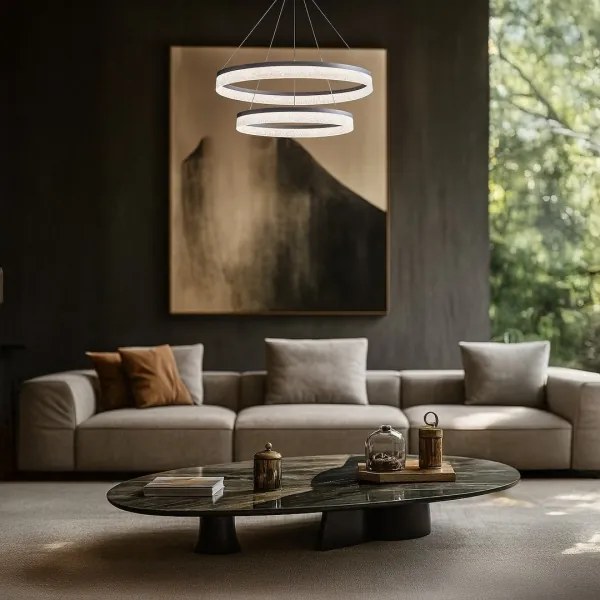 LED luster na lankách GALA LED/54W/230V pr. 60 cm strieborný