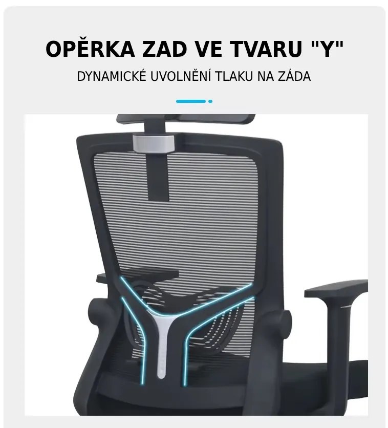 Kancelárska ergonomická stolička Neoseat NOVELO — sieť / látka, čierna, nosnosť 150 kg