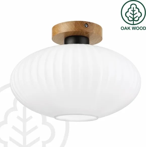 Stropné svietidlo HARMA WOOD 1xE27/15W/230V dub/biela pr. 30 cm