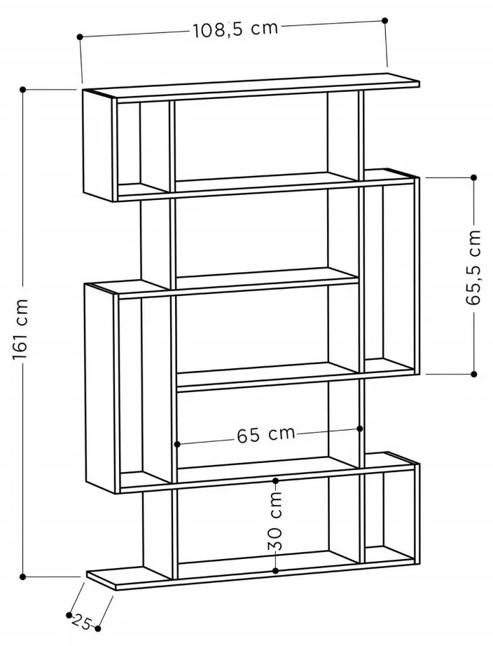 Anthracite / Sonomo Drevená knižnica Mito HANAH HOME