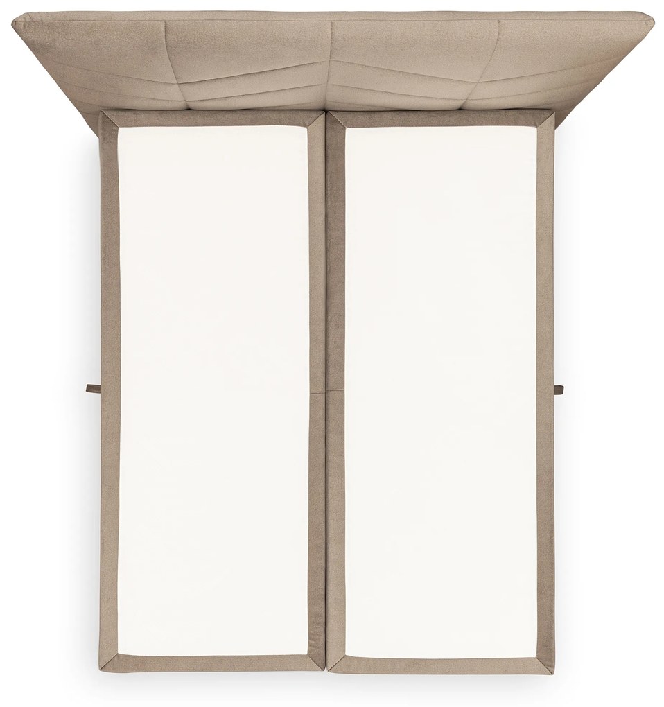 Boxspring posteľ Penia 160x200 s úložným priestorom - béžový hydrofóbny velúr Element 6