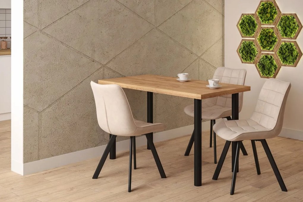 Vintino Jedálenský stôl LUNARO 101 × 67 cm – dub artisan / čierna