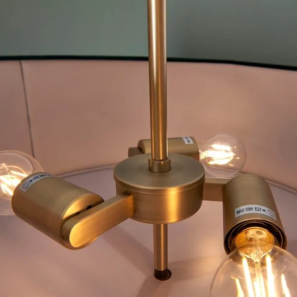 Endon 95839 - Luster na tyči HAYFIELD 3xE27/40W/230V mosadz/zelená