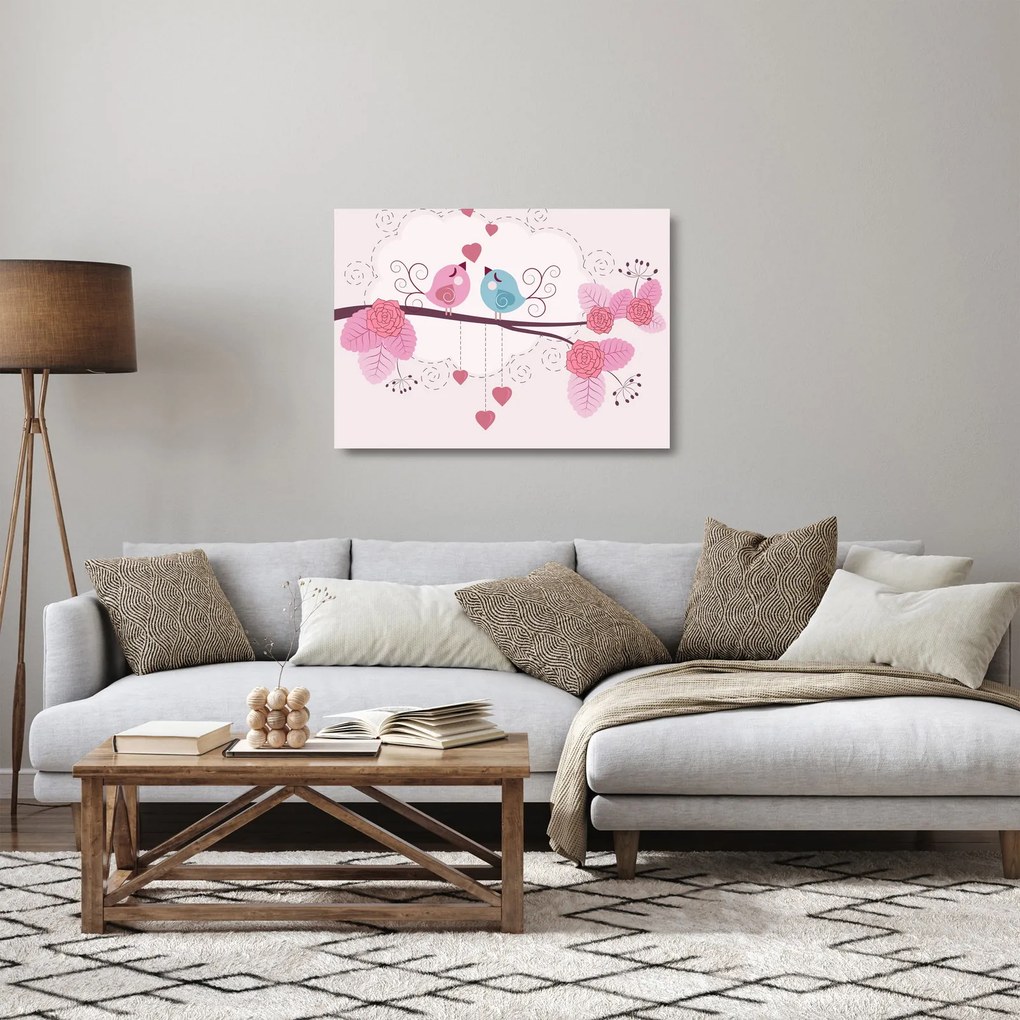 Sklenený obraz - Lásky čas (70x50 cm)