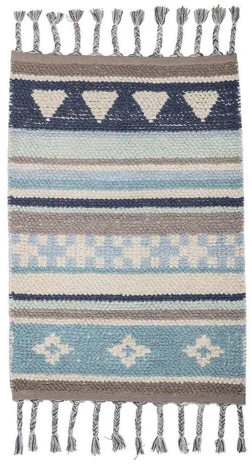 Modro-sivý detský bavlnený koberec Bloomingville Cool, 60 x 90 cm