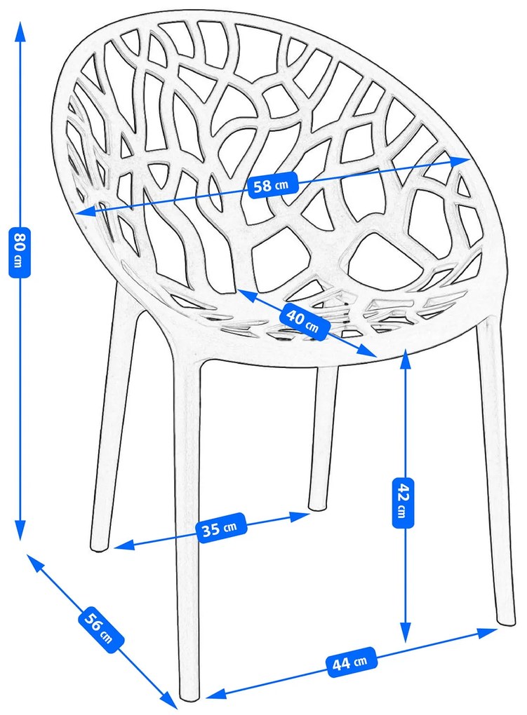 Dekorstudio Balkónové sedenie ALBERO biele - 2x stolička + 1x stôl
