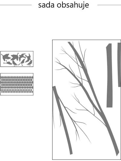 lovel.sk Nálepka na stenu Nature - strom a vtáčiky HD078
