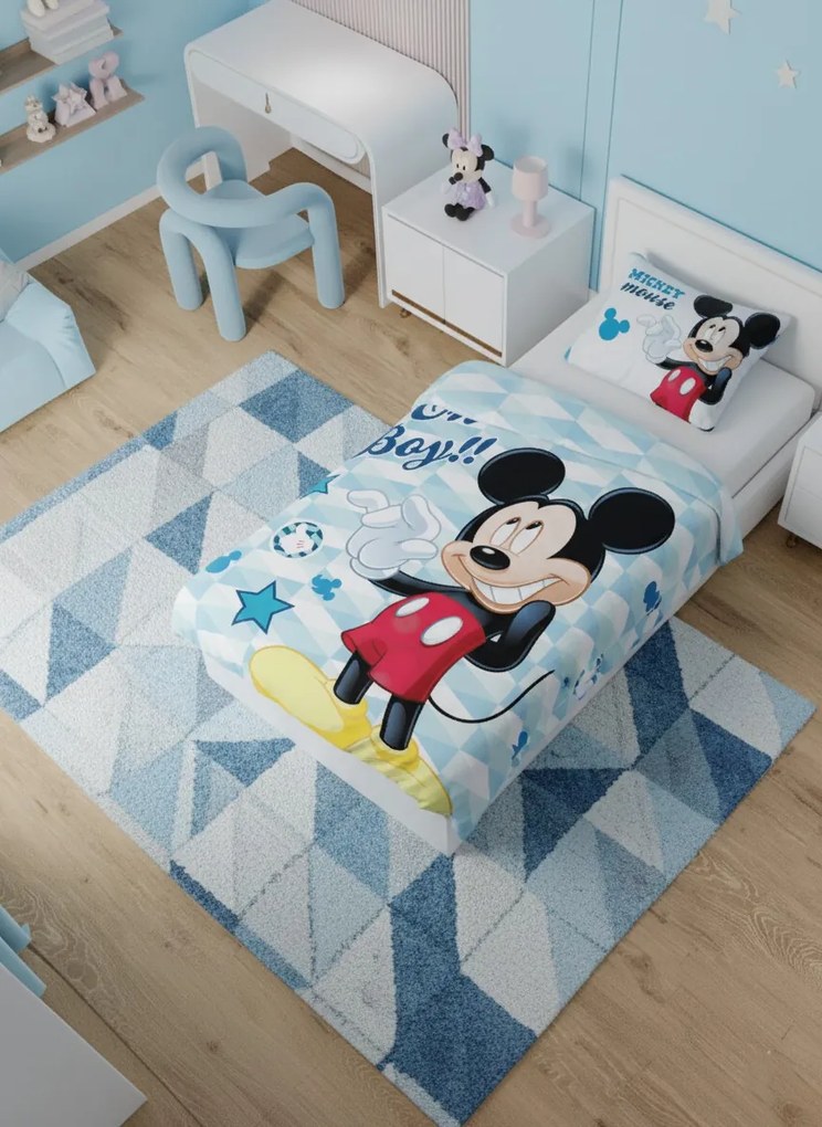 Detské bavlnené obliečky Nook Mickey Mouse 100x135 cm + 40x60 cm modré