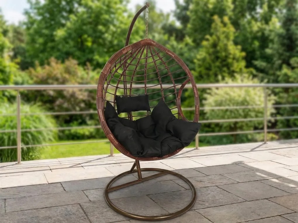 Hnedé závesné kreslo DOMINIKANA bez stojana