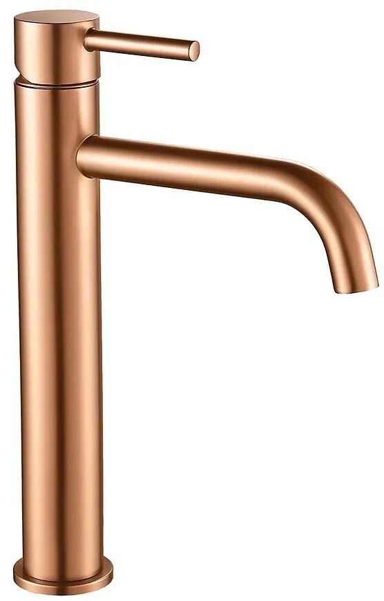 Umývadlová batéria vysoká REA LUNGO brúsená meď