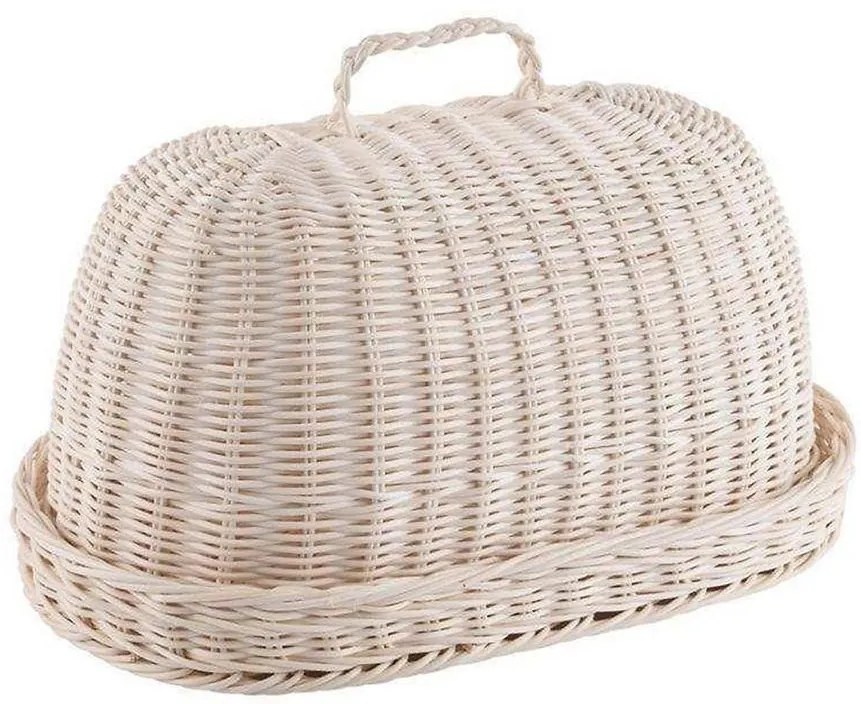 Oválny ratanový chlebník + látka