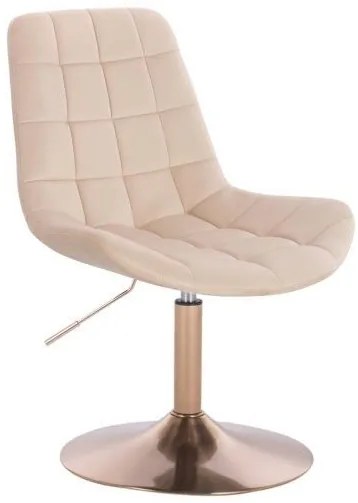 LuxuryForm DESIGN Stolička PARIS VELUR na zlatom tanieri - krémová