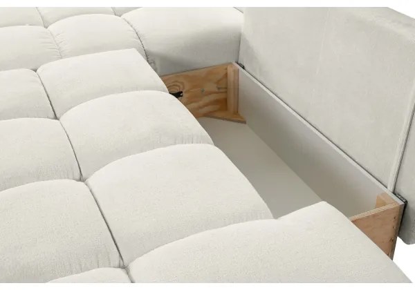 Rozkladacia rohová čalúnená sedacia súprava s úložným priestorom do L ALMADA ľavá béžová