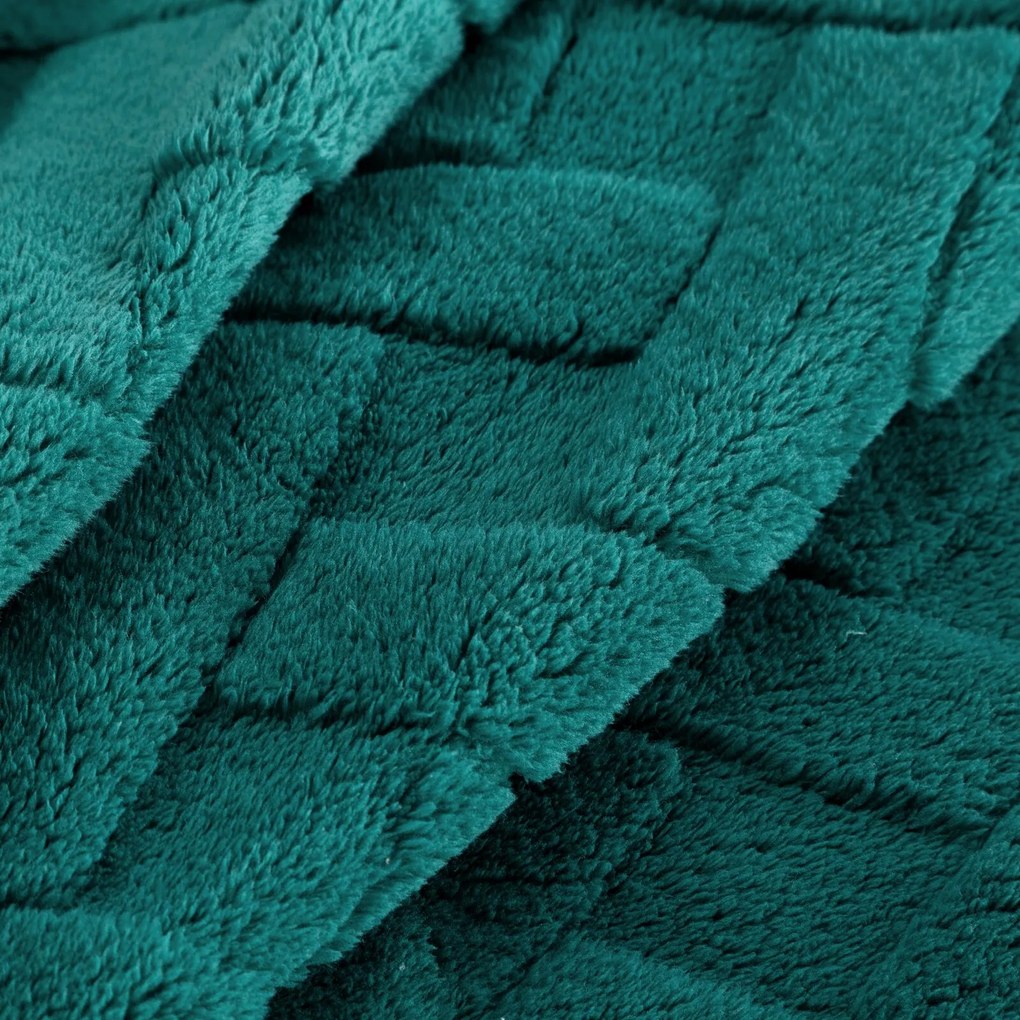 DEKA Z MIKROFLANELU CARO 170X210 CM TMAVOZELENÁ