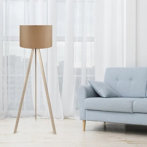 Stojacia lampa AYD 1xE27/40W/230V hnedá/béžová