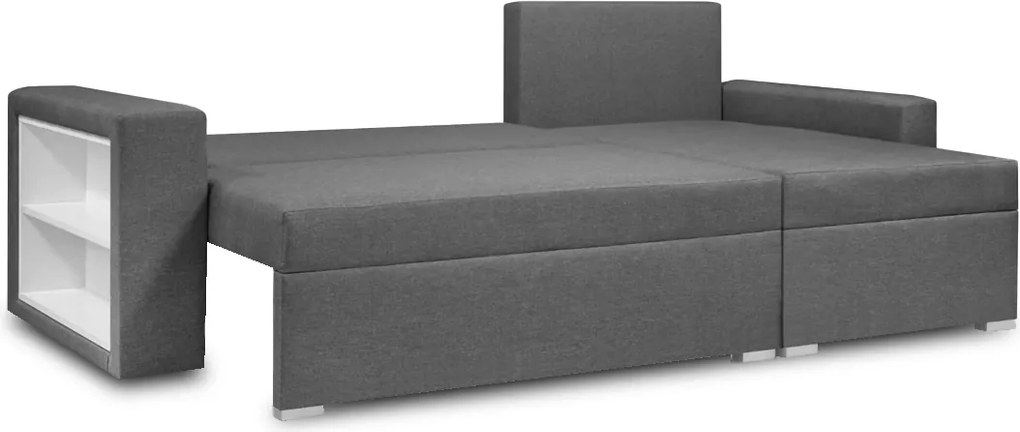 Rohová sedacia súprava s funkciou spania SAMI Krémovo-námornícka modrá