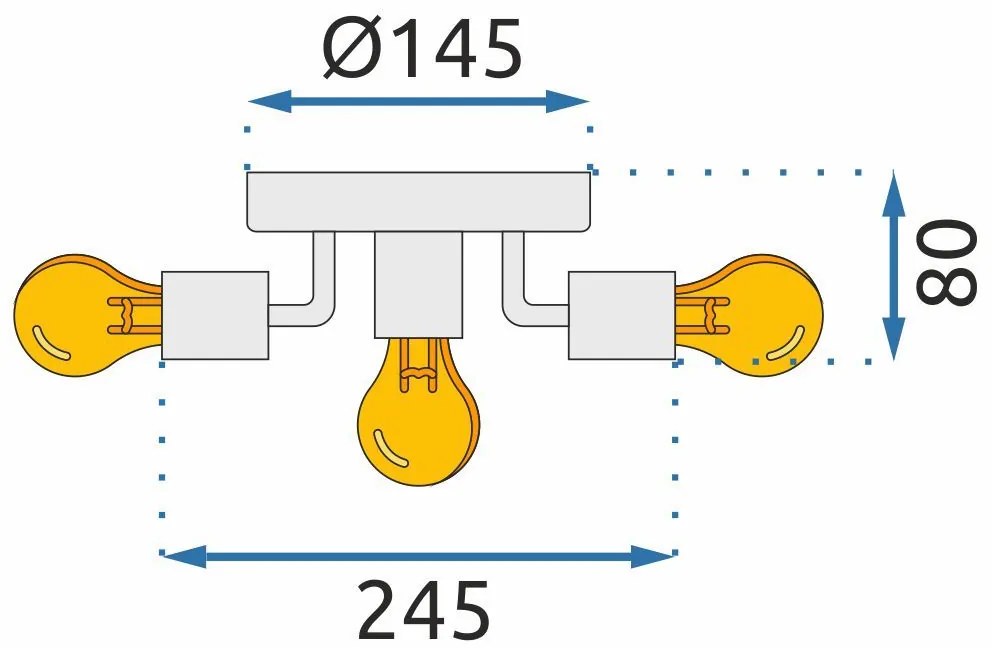 Toolight - Stropné kovové svietidlo 5xE27 60W APP706-5c, biela, OSW-05205