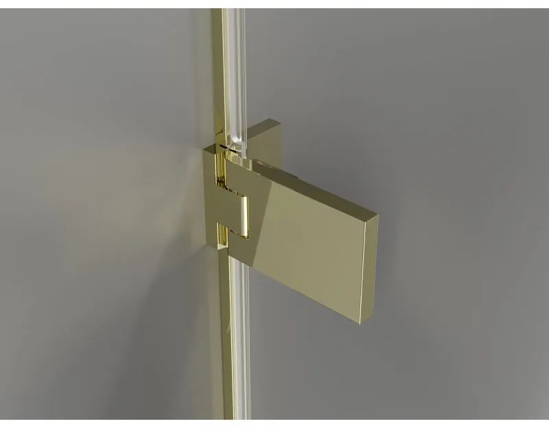 Mexen Lunar-F, L skladacie ľavé sprchové dvere 125 cm, číre sklo, zlatý profil, 836SL-125-050-50-00-L