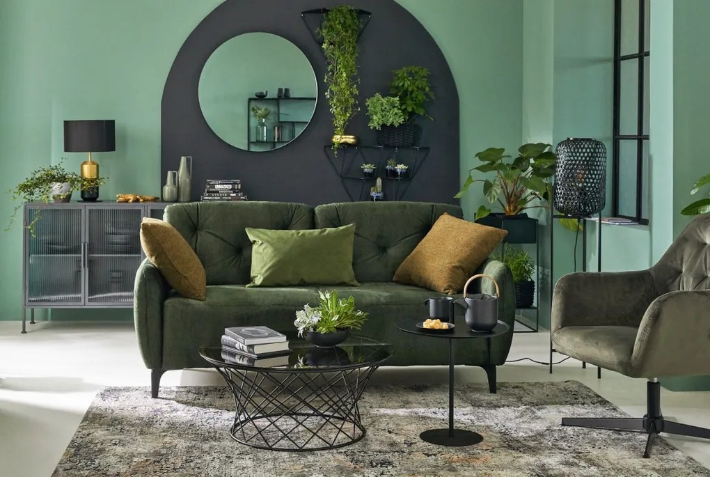 Okrúhly konferenčný stolík Noa 80 cm, čierny/sivý