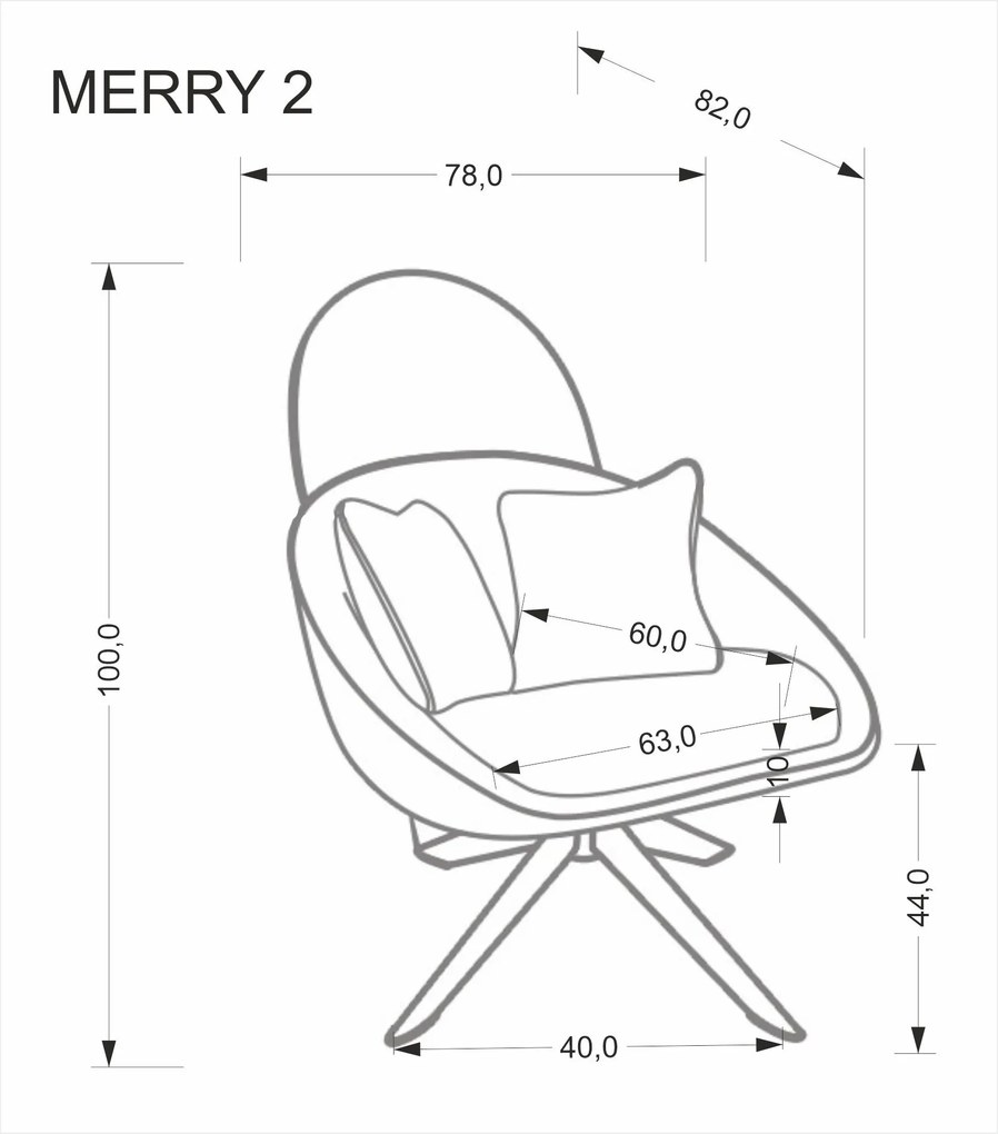 Otočné křeslo Merry 2 cappuccino