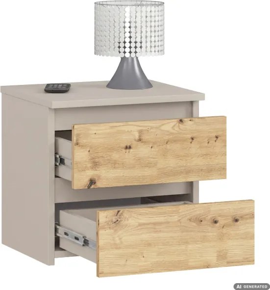 Nočný stolík CL2 kašmírový / dub artisan