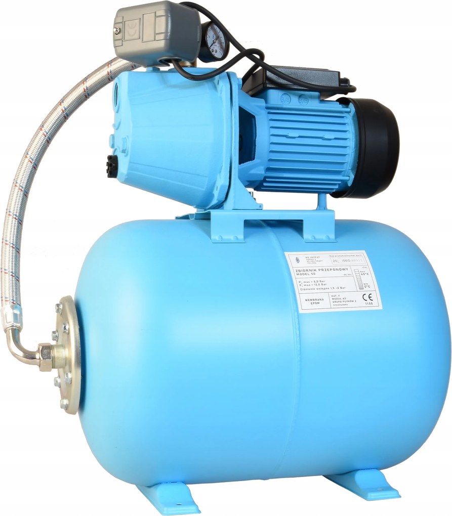 Hydrofor 50 L Nádrž Na Vodu Hydroforová Pumpa Jet 100 Sada 3600 L/h Výkon