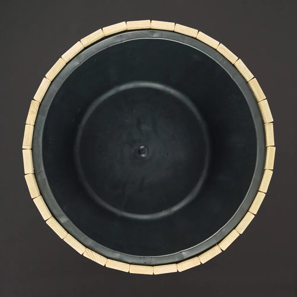 AMADEA Drevený dizajnový obal s plastovou nádobou vo vnútri, 64x64x35 cm