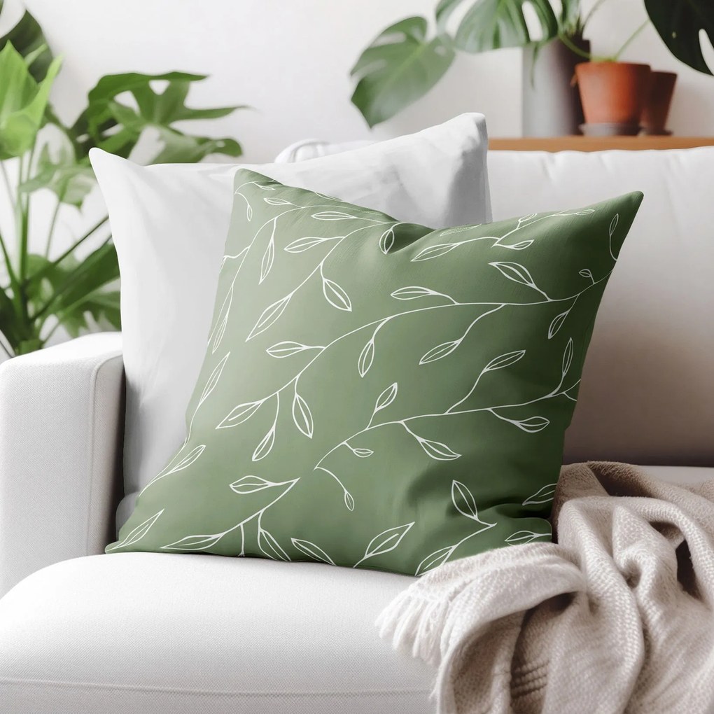 Goldea bavlnená obliečka na vankúš - čajové lístky 50 x 60 cm