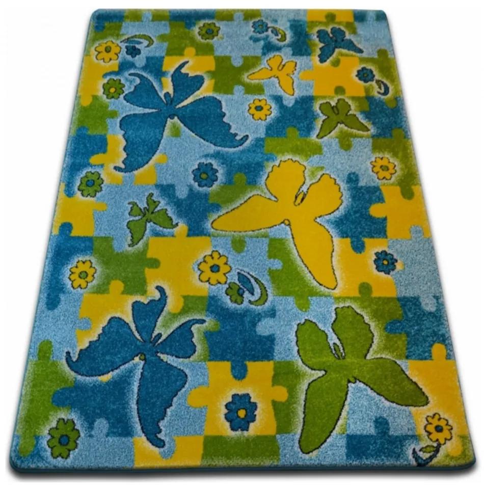 Detský kusový koberec Motýle modrý, Velikosti 240x330cm