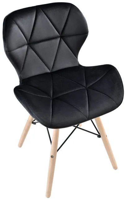 Jedálenská stolička MURET zamatová, čierna