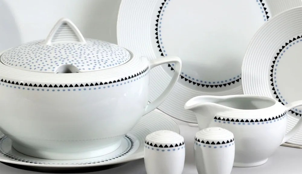 Thun obedová súprava Lea modré kamienky 27-dielná