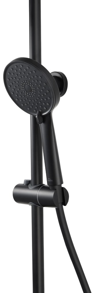 Invena Volos, sprchová sada s termostatickou batériou, čierna matná, INV-AU-37-T04-V