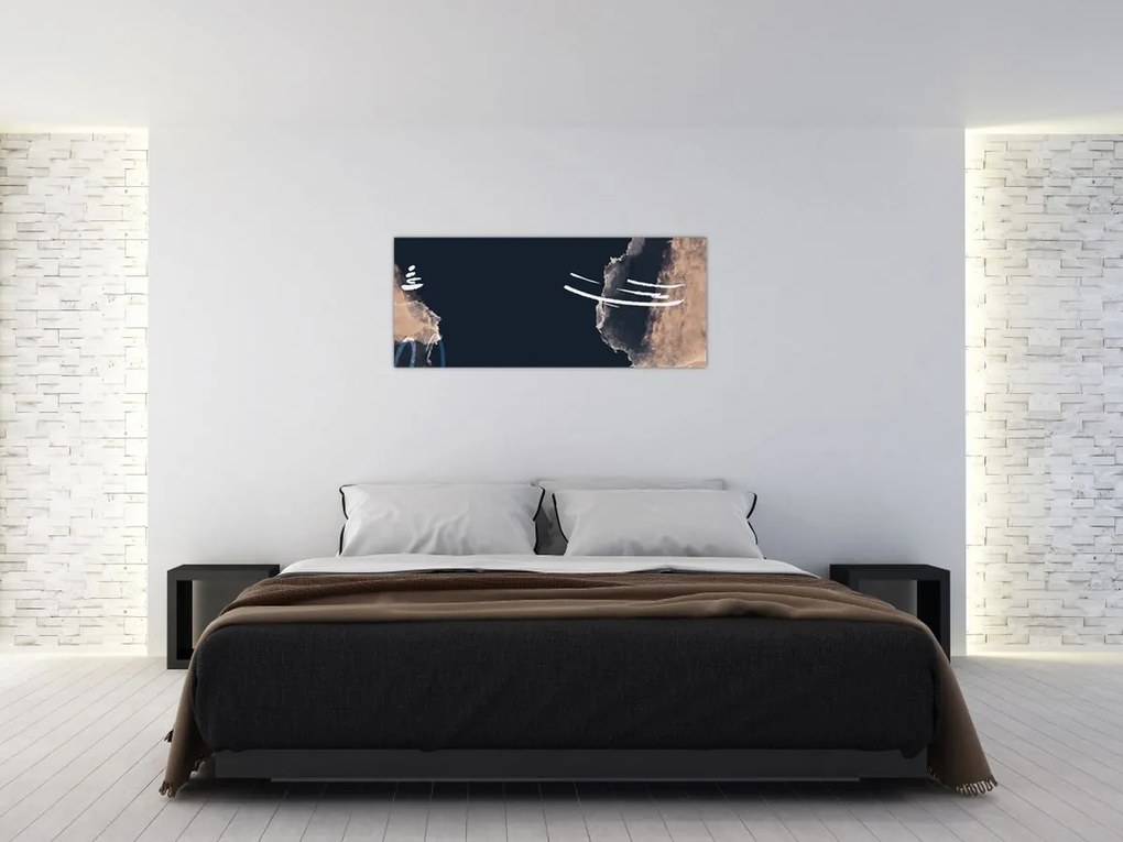 Obraz - Tmavomodrá abstrakcia (120x50 cm)
