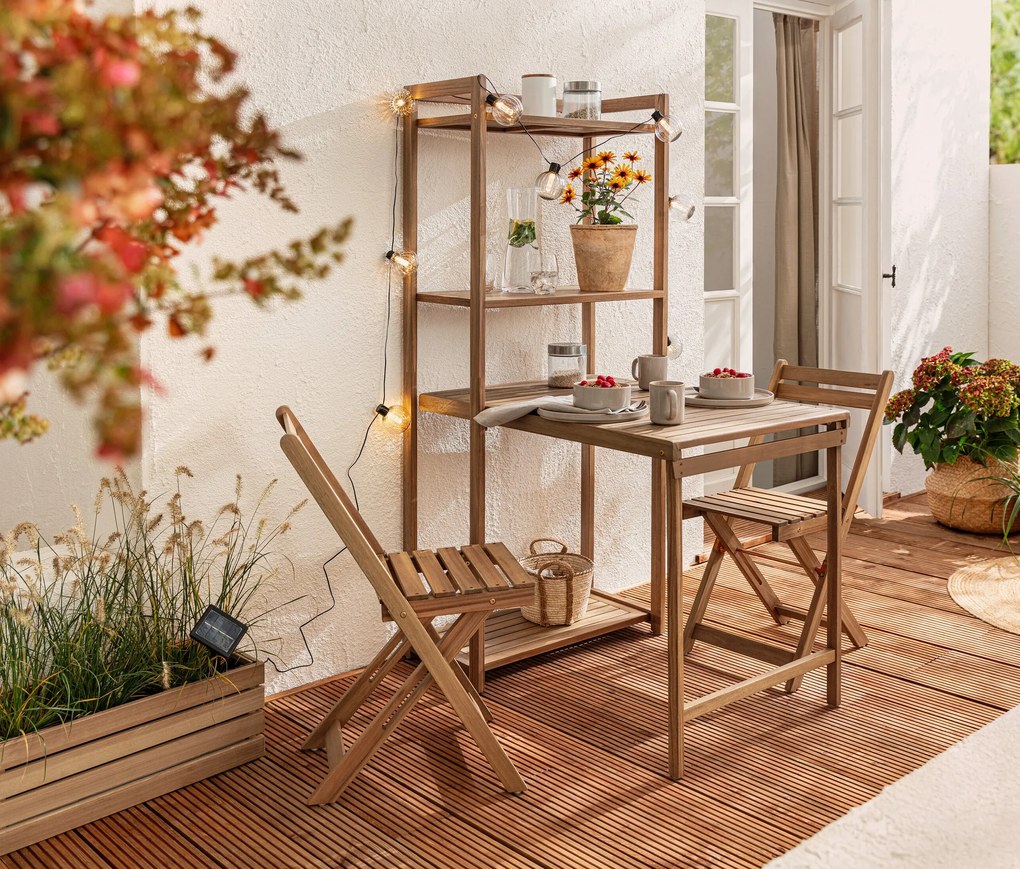 Balkónová jedálenská súprava »Lenja« s regálom