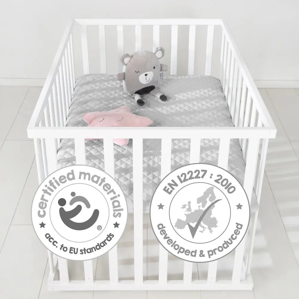 Biela detská ohrádka na kolieskach 100x75 cm Style – Roba