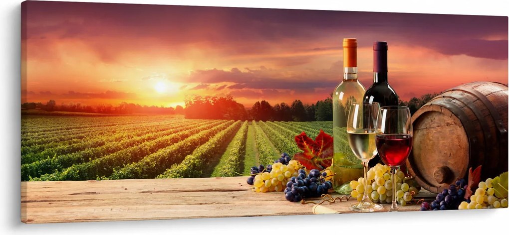Obraz vinice s vínom (120x50 cm)