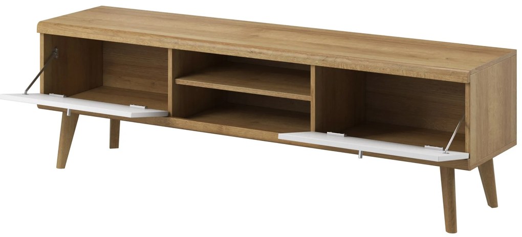 Televízny stolík Primo 160 cm dub Riviéra/biely