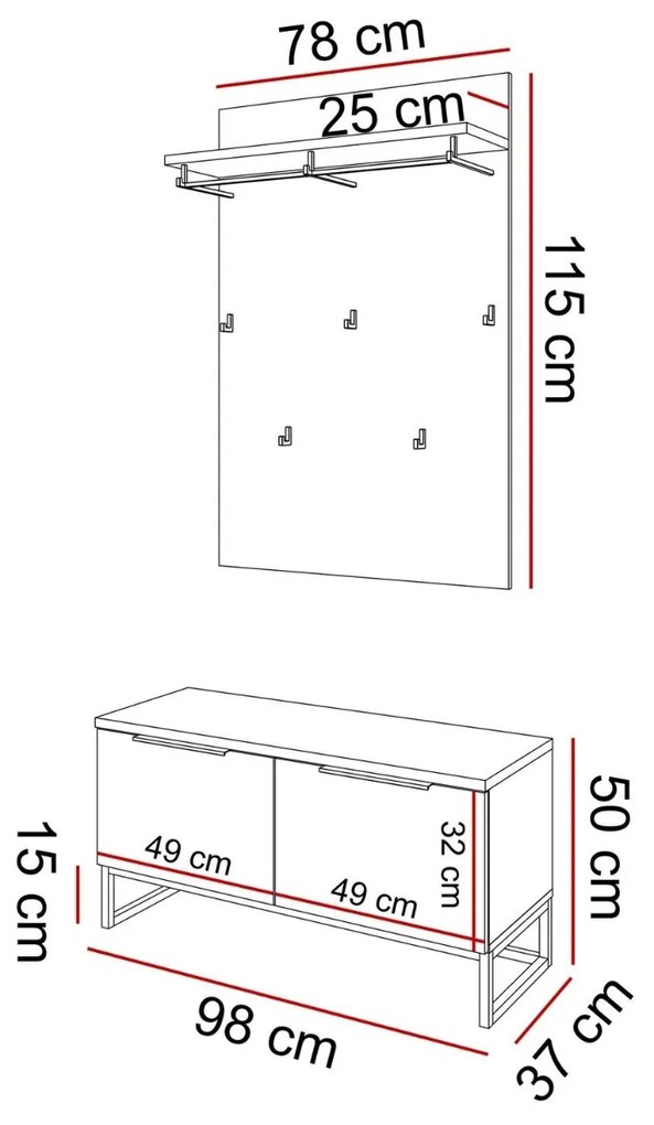 PREDSIEŇOVÁ STENA VALBO 2 DUB ARTISAN