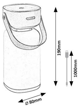 Rabalux 77143- LED Stmiev. nab. dot. von. stolná lampa FUNES LED/3W/5V IP44 hnedá