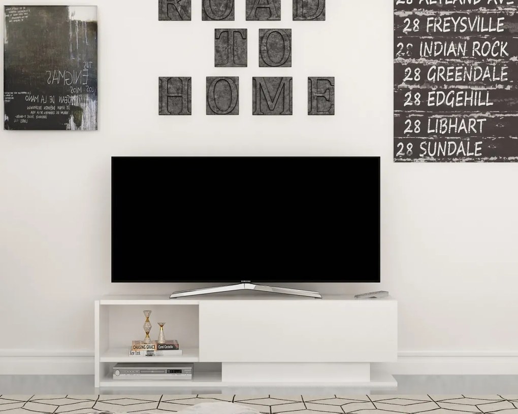 TV skrinka DAMLA 120 cm biela