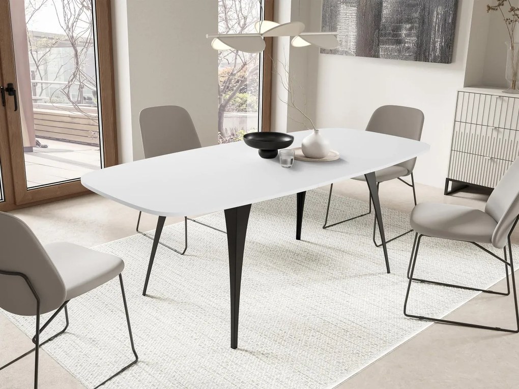 Rozkladací jedálenský stôl Prizino 160, Farba: čierna / čierna