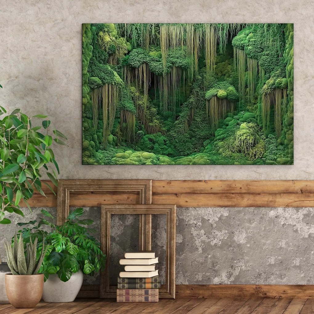 DUBLEZ | Tlačený machový obraz na dreve - Dotyk divočiny