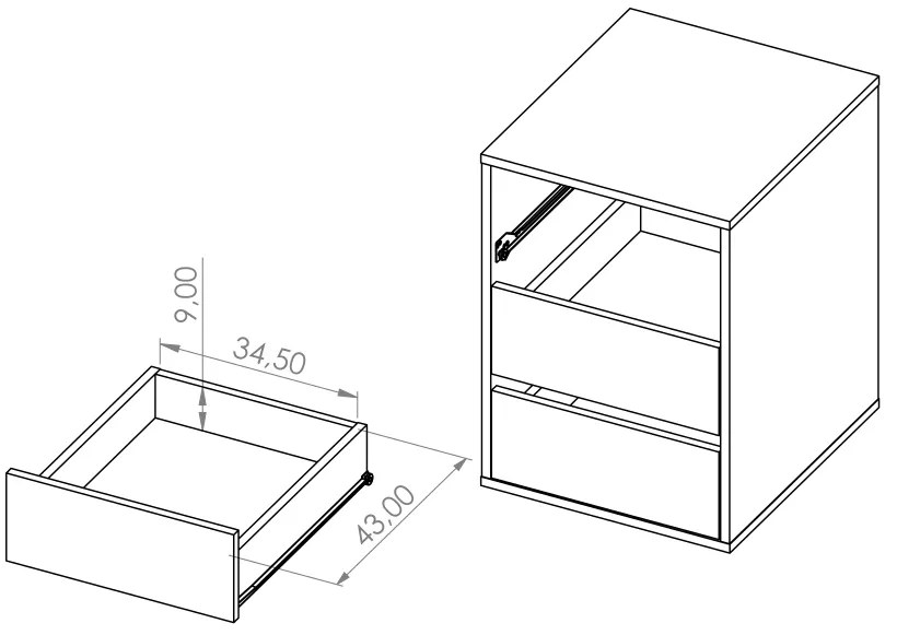 Kontajner do šatníkovej skrine Bonaparte SZ120-220 Bonaparte K (dub monastery). Akcia -23%. Vlastná spoľahlivá doprava až k Vám domov. 1051449