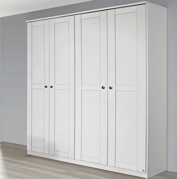 Šatníková skriňa Rosenheim, 181 cm, biela
